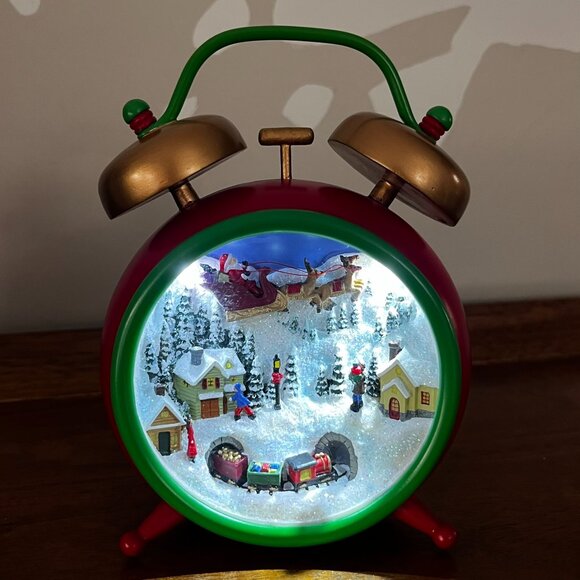 Roman Amusements 6" LED Musical Alarm Clock Figure 2012 Christmas Decor #34531 - Picture 4 of 17